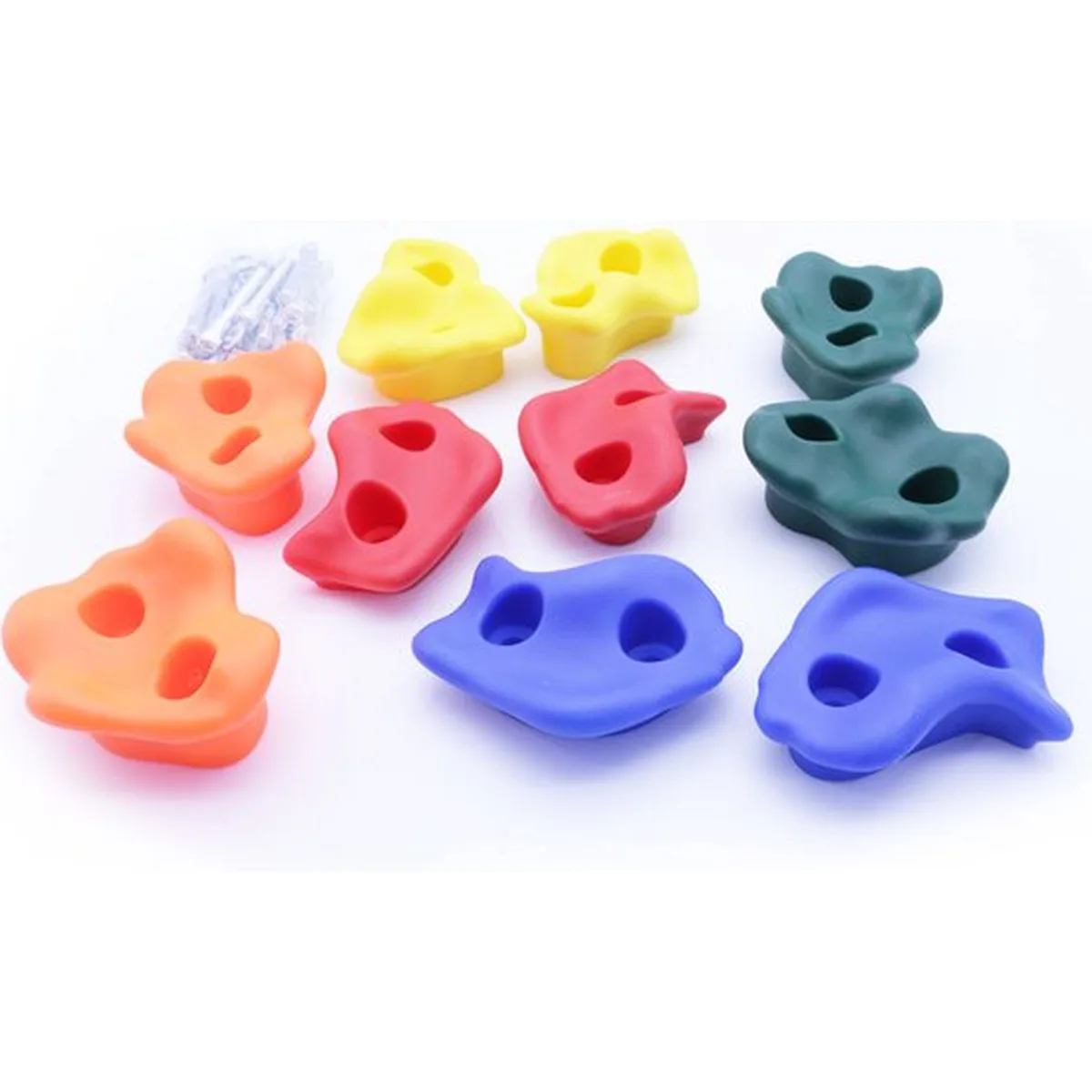 Klimstenen Set - 10 stuks - Klimsteen set voor klimwand - PE - Multicolor - Indoor en outdoor - 6