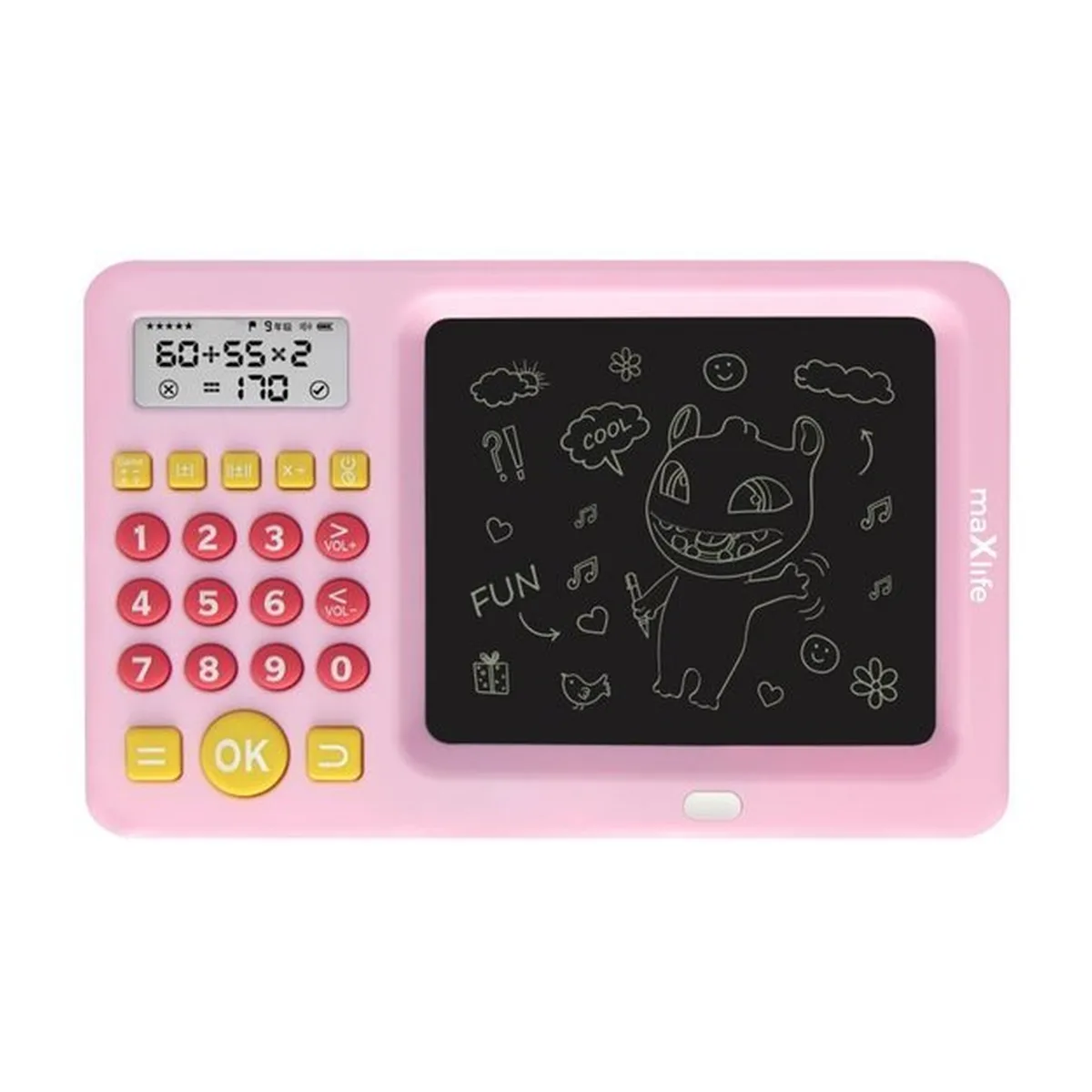 Maxlife MXWB-01 Kindertablet met LCD Tekenbord & Rekenmachine – Roze