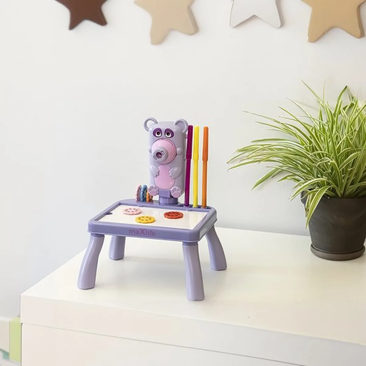 Maxlife MXDP-100 Tekenprojector met Tekentafel – Kinder Projector om te Tekenen – 48 Afbeeldingen – Inclusief Stiften – Paars - 2