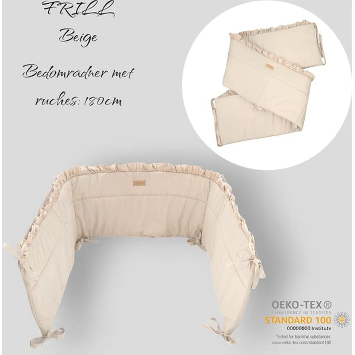 Soosie - Baby Bedomrander - FRILL - Bedbumper - Hoofdbeschermer - 180 x 30cm - 6