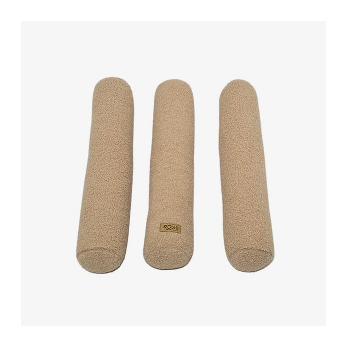 Soosie - 3 delige Bedbumper - Bedomrander - Ø 9×50 cm – Teddy Bounce Beige/Bruin - OEKO-TEX - Bescherming Ledikant Baby - 5
