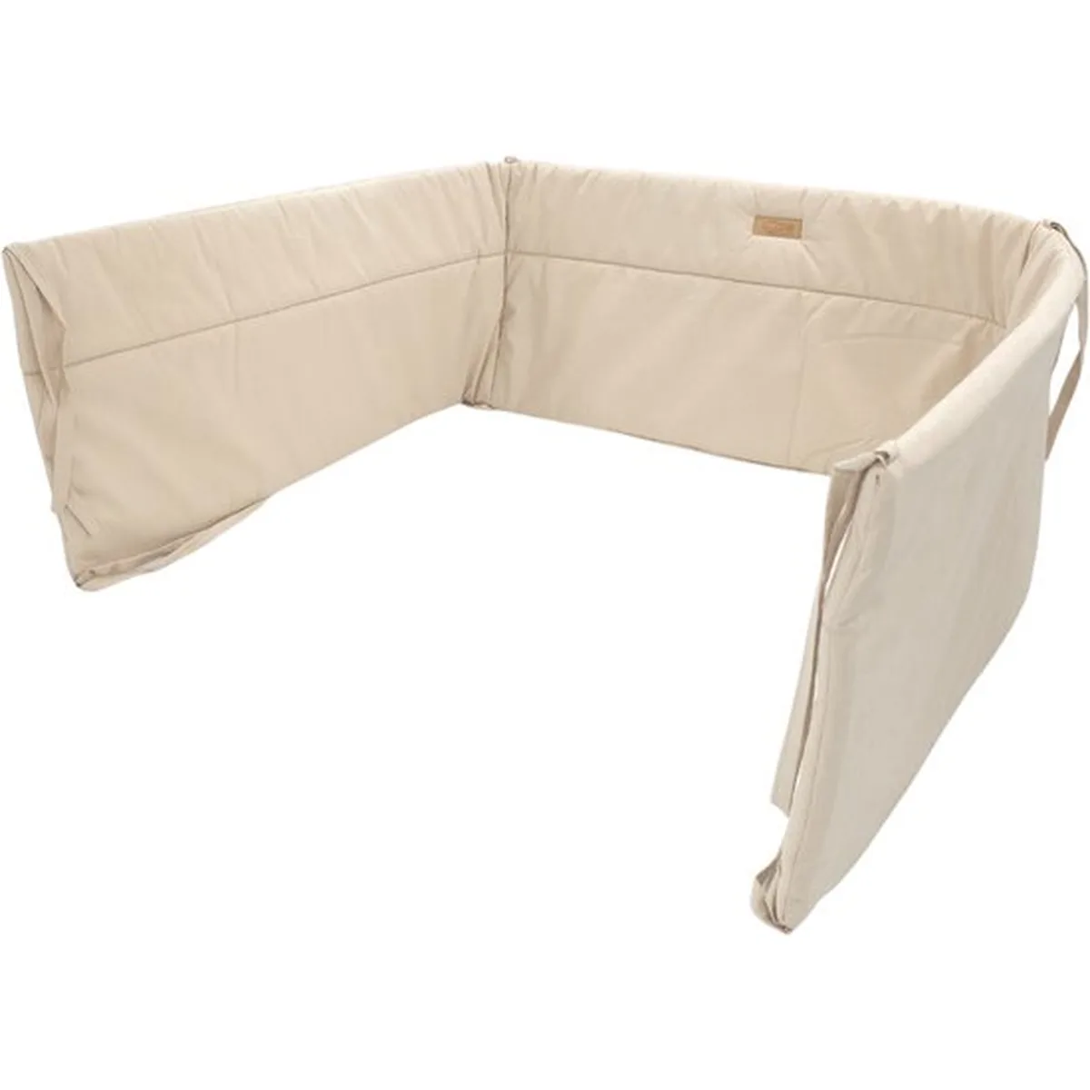 Soosie Bedomrander – CLASSIC Collectie – 180×30 cm – Ademend Katoen – Beige – Beschermende Bedbumper met Striklinten - 4