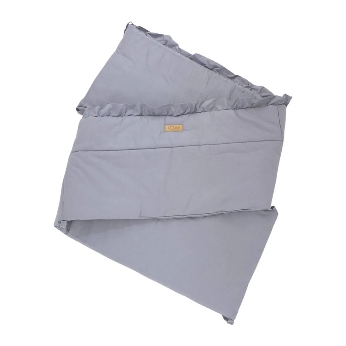 Soosie Bedomrander – FRILL Collectie – Grijs – 180×32 cm – met sierlijke ruches – ademend katoen – met striklinten - 3