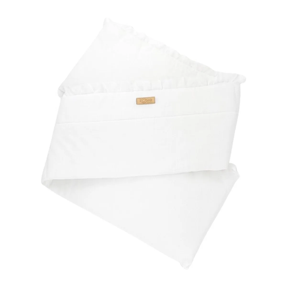 Soosie Bedomrander – FRILL Collectie – Wit – 180×32 cm – met sierlijke ruches – ademend katoen – met striklinten - 3