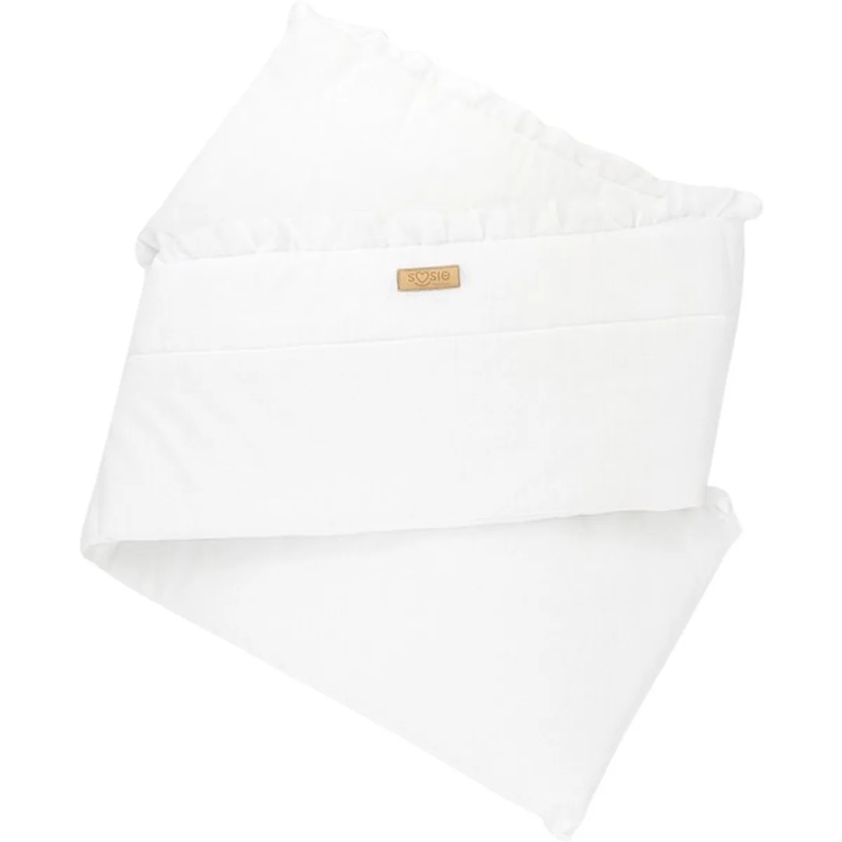 Soosie Bedomrander – FRILL Collectie – Wit – 180×32 cm – met sierlijke ruches – ademend katoen – met striklinten