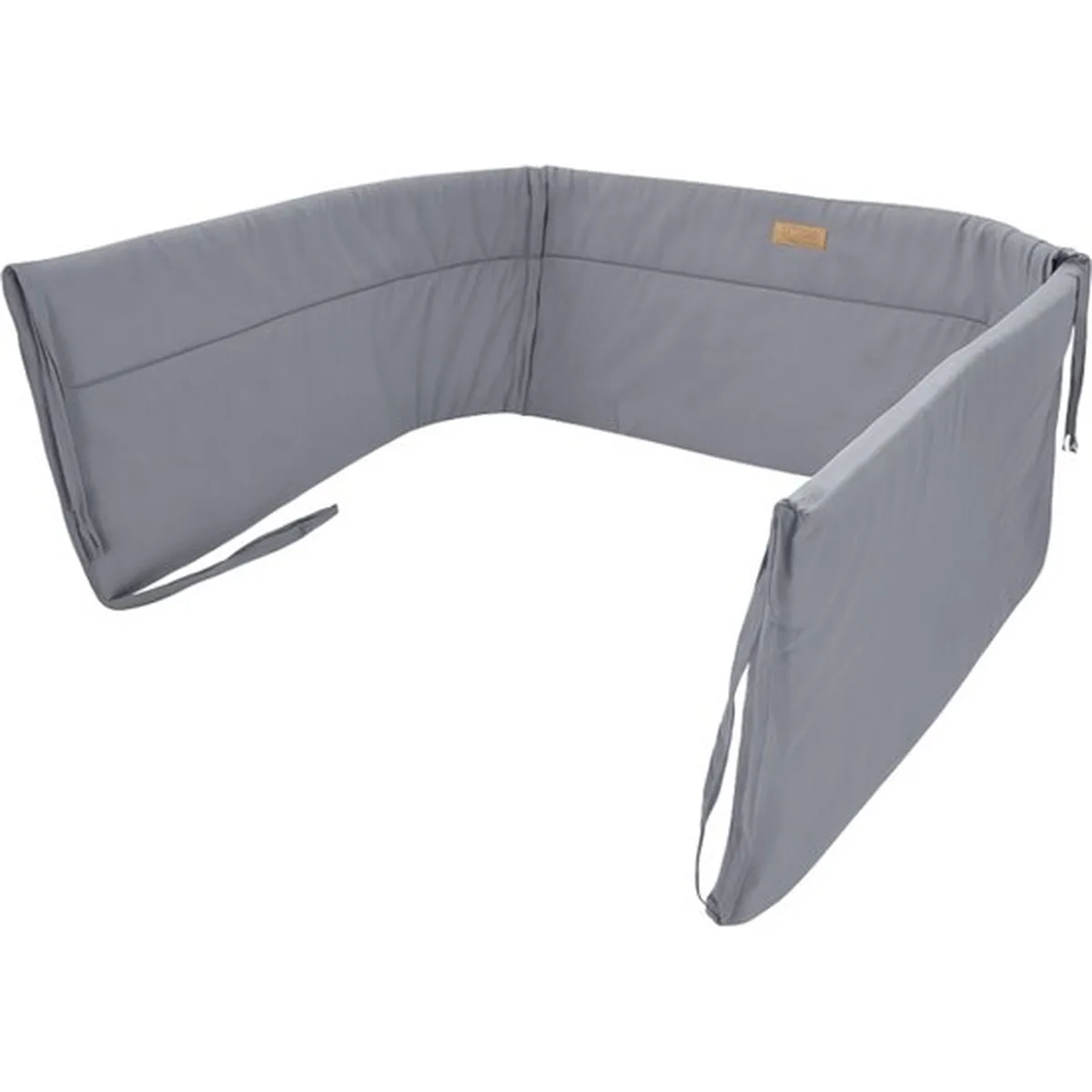 Soosie Bedomrander – CLASSIC Collectie – 180×30 cm – Ademend Katoen – Grijs – Beschermende Bedbumper met Striklinten - 2