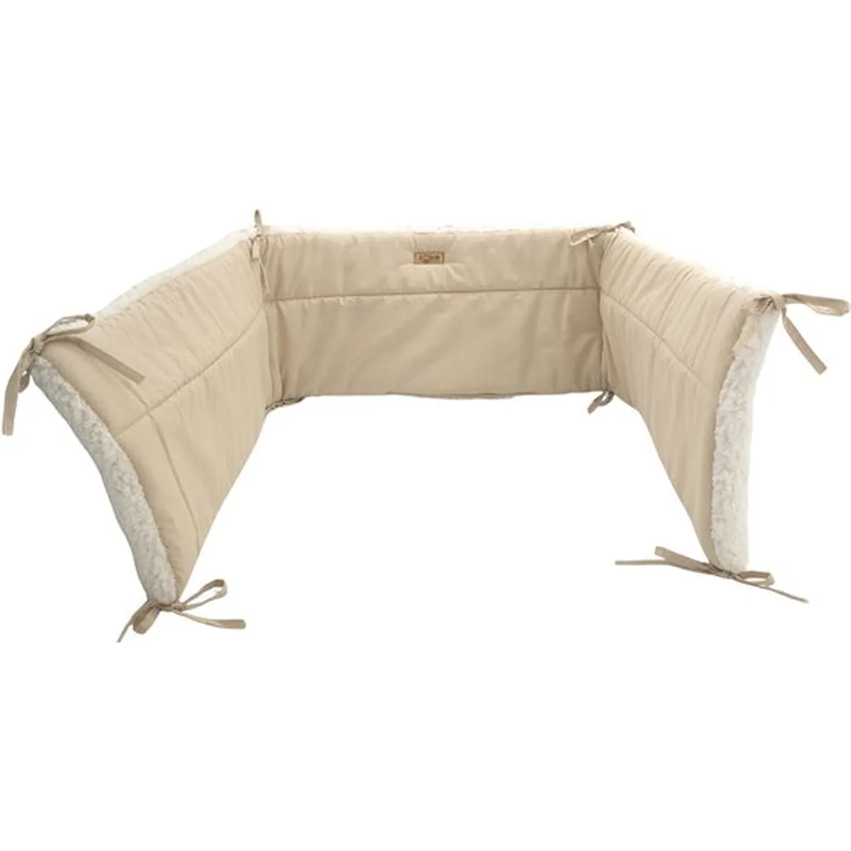 Soosie Bedomrander TEDDY Collectie – 180×30 cm – Dubbelzijdig Teddy & Katoen – Creme en Beige – Baby Bedbescherming - 7