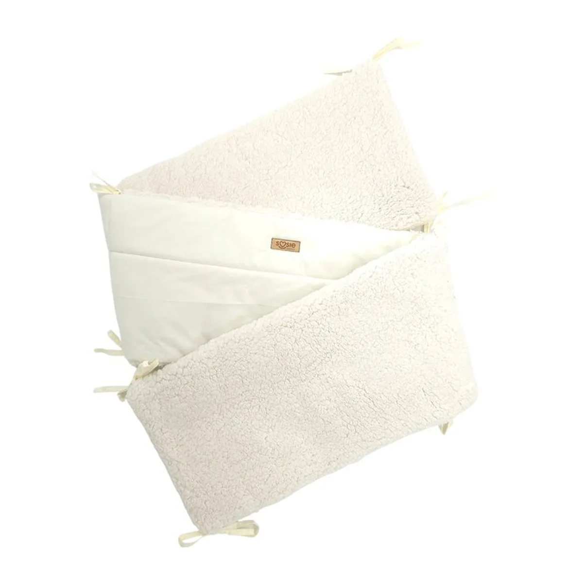 Soosie Bedomrander TEDDY Collectie – 180×30 cm – Teddy Crème & Ecru Katoen – Dubbelzijdig – Baby Bedbescherming - 8
