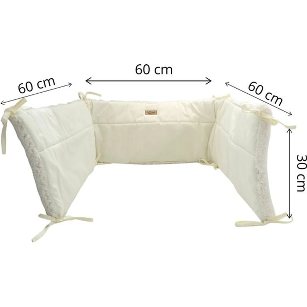 Soosie Bedomrander TEDDY Collectie – 180×30 cm – Teddy Crème & Ecru Katoen – Dubbelzijdig – Baby Bedbescherming - 2