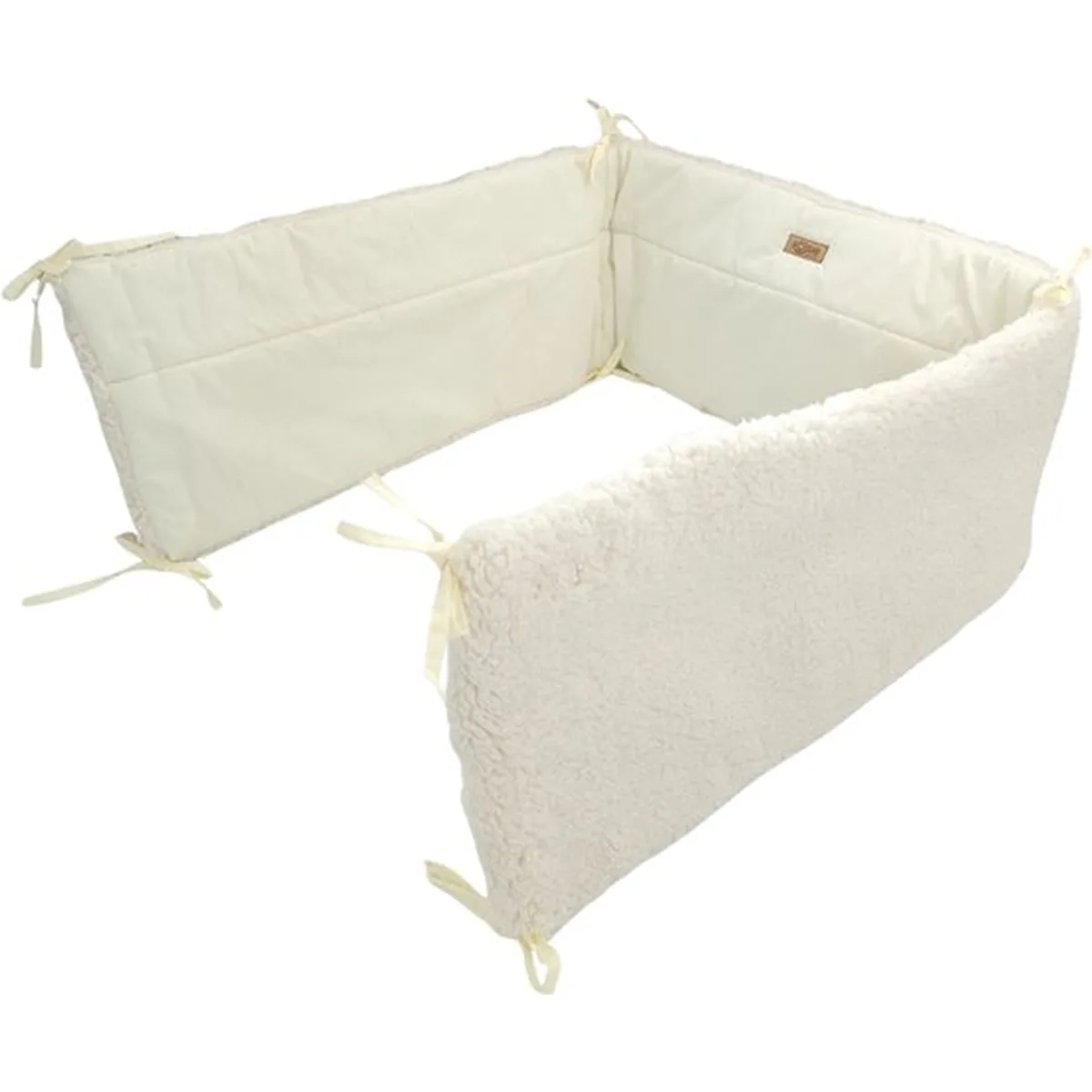 Soosie Bedomrander TEDDY Collectie – 180×30 cm – Teddy Crème & Ecru Katoen – Dubbelzijdig – Baby Bedbescherming - 5