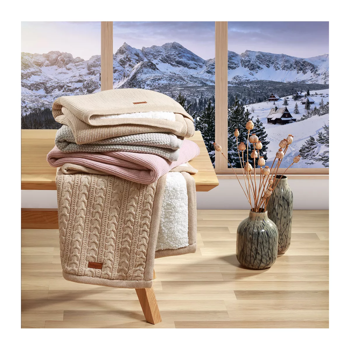 BabyOno 1657 – Warme katoen­deken met sherpa voering – 75×100 cm – Herfst & winter – 0m+ - 5