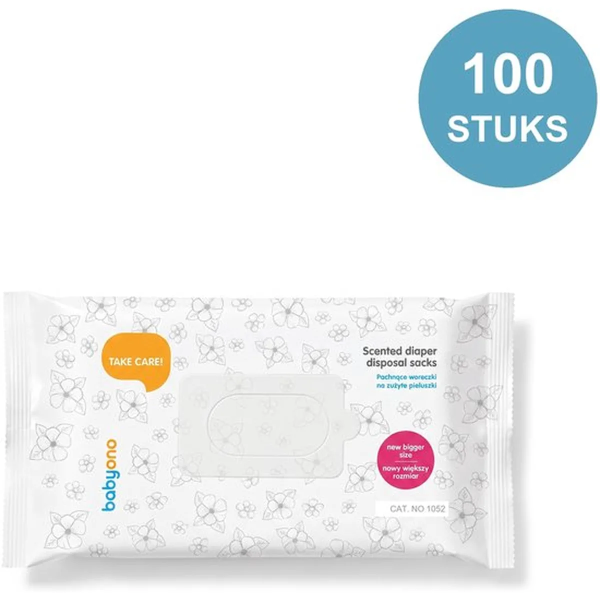 BabyOno Geparfumeerde Wegwerptasjes - 100 stuks - Blauw - Gemakkelijk Te Sluiten
