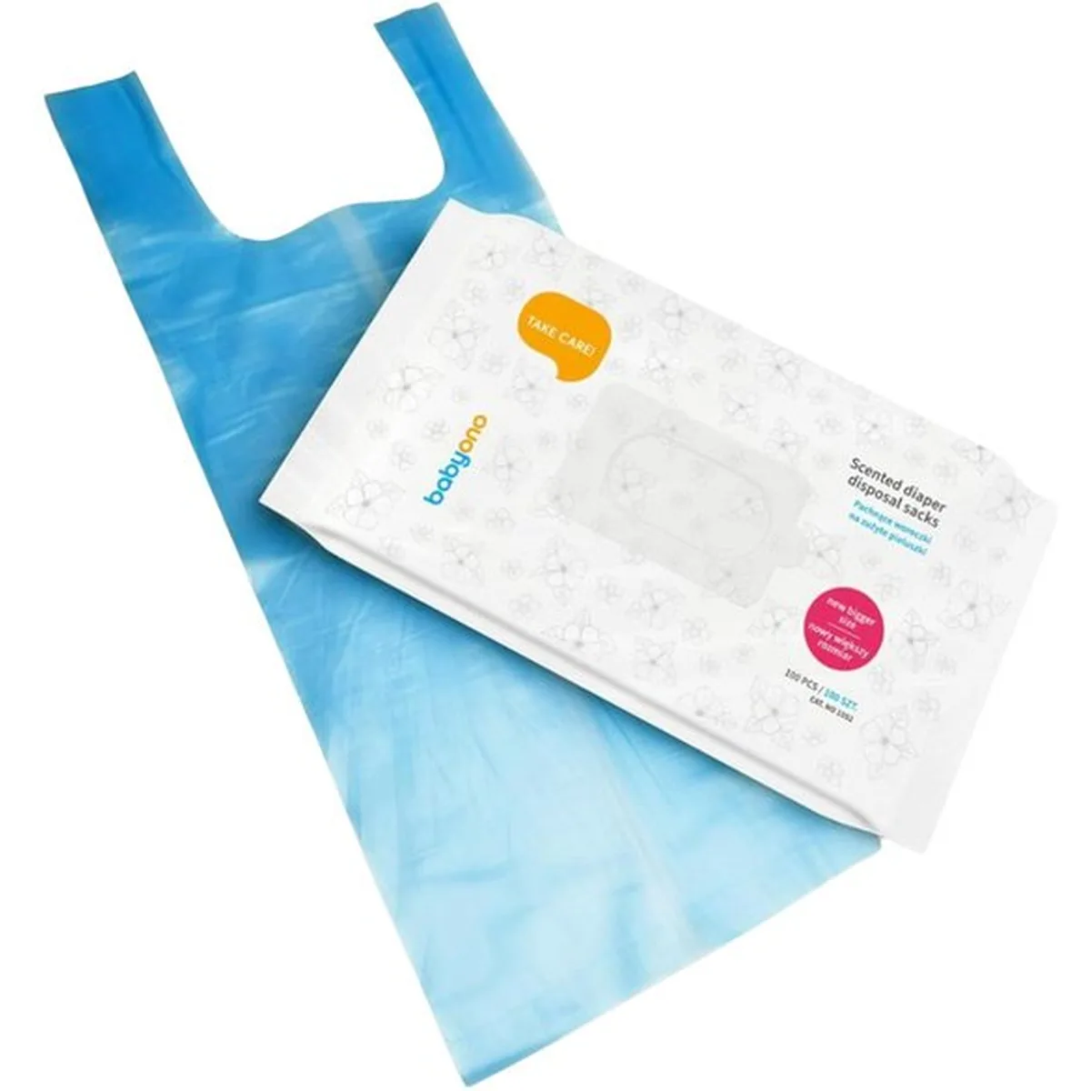 BabyOno Geparfumeerde Wegwerptasjes - 100 stuks - Blauw - Gemakkelijk Te Sluiten - 3