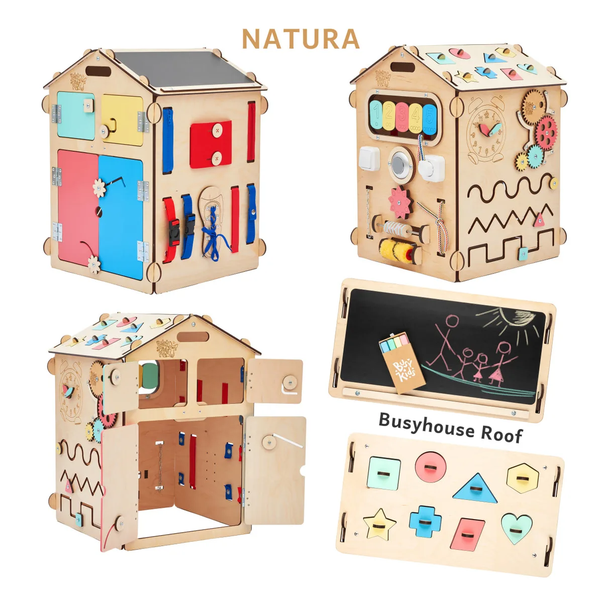 BusyKids Speelhuis met 6 activiteitenborden - Natura