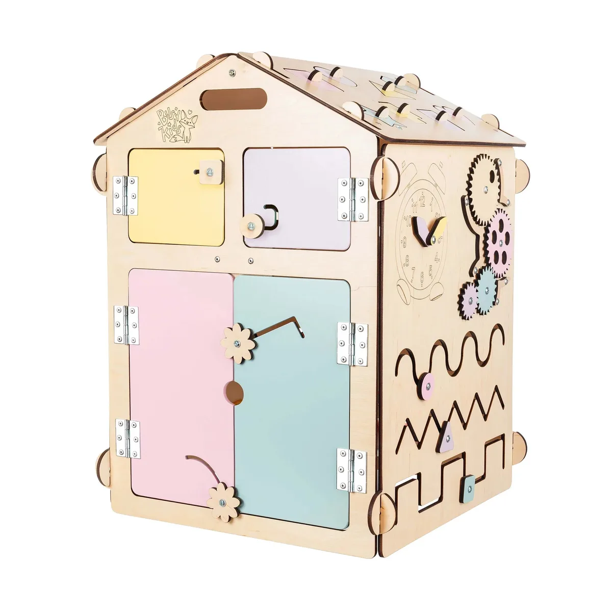 BusyKids Speelhuis met 6 activiteitenborden - Natura Pastel