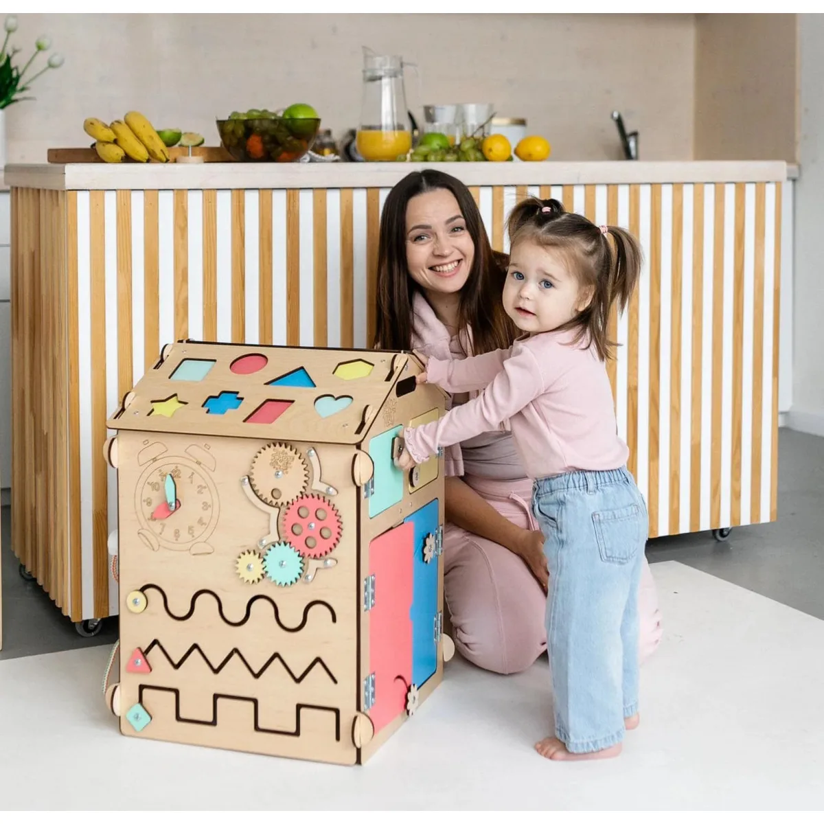 BusyKids Speelhuis met 6 activiteitenborden - Wit - 3