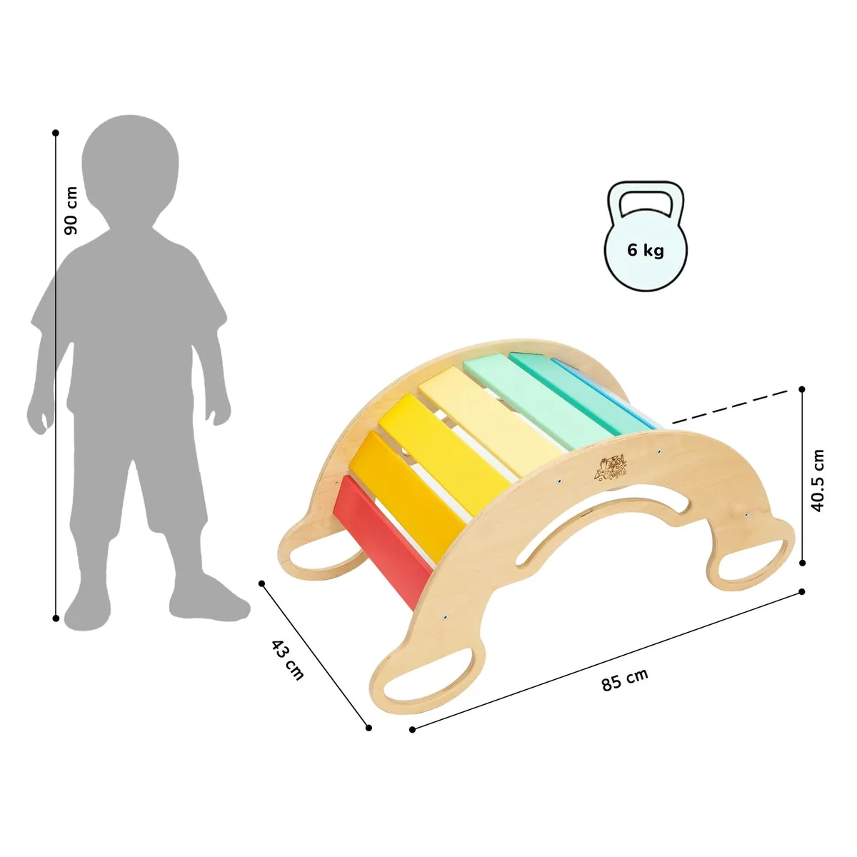BusyKids Schommelwip van hout - Regenboog - 2