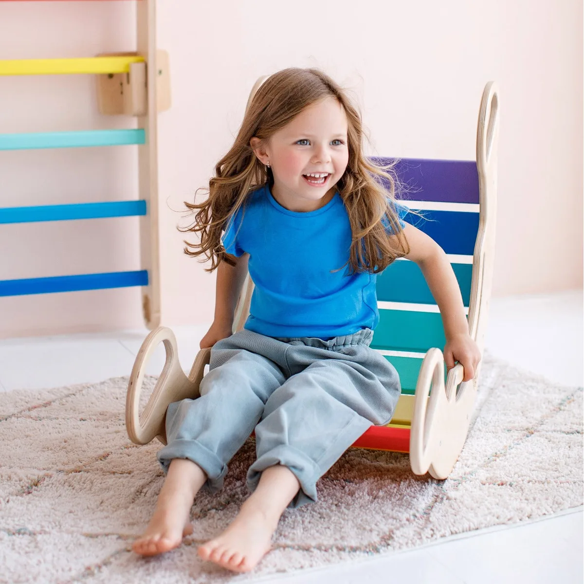 BusyKids Schommelwip van hout - Pastel - 3