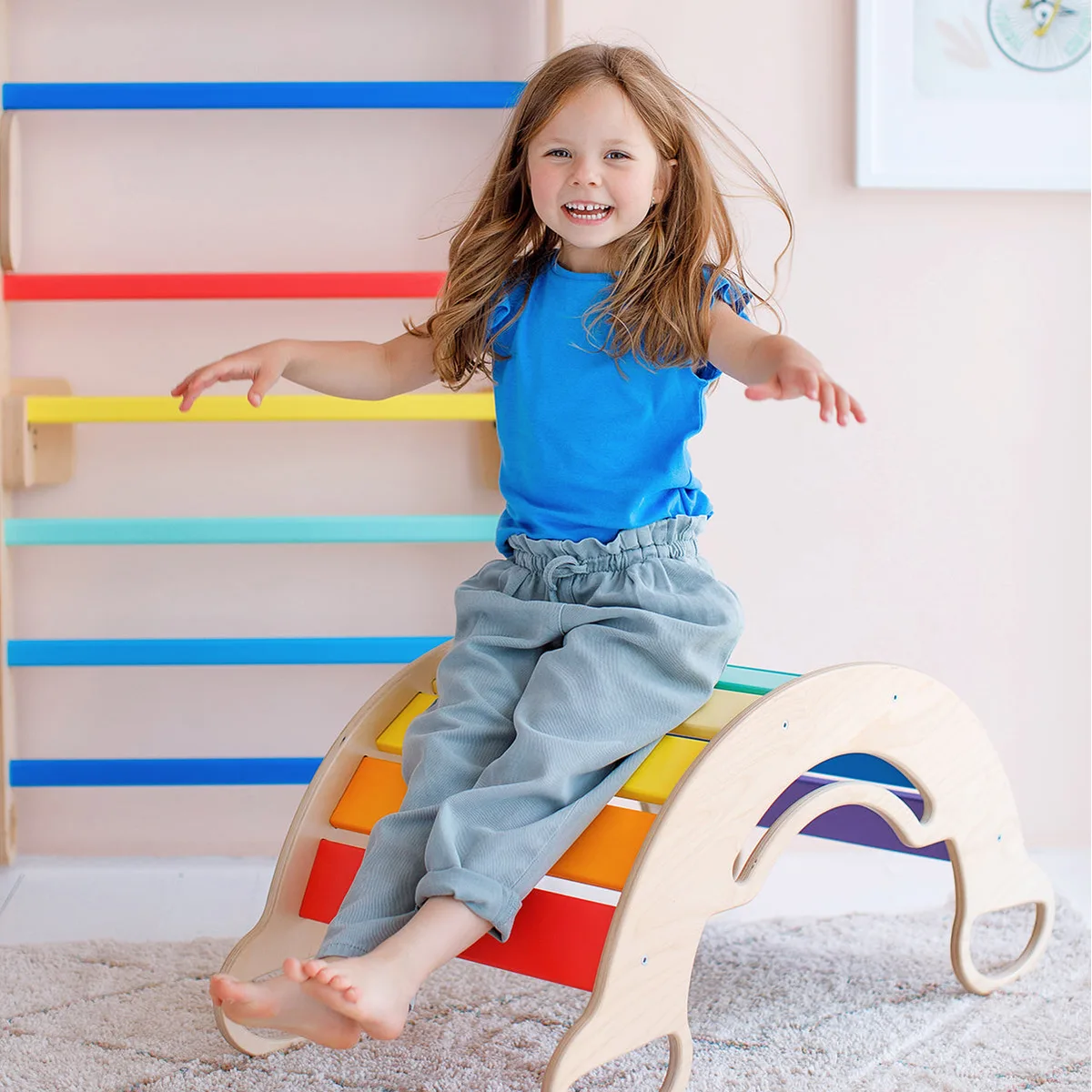 BusyKids Schommelwip van hout - Onbehandeld hout - 6
