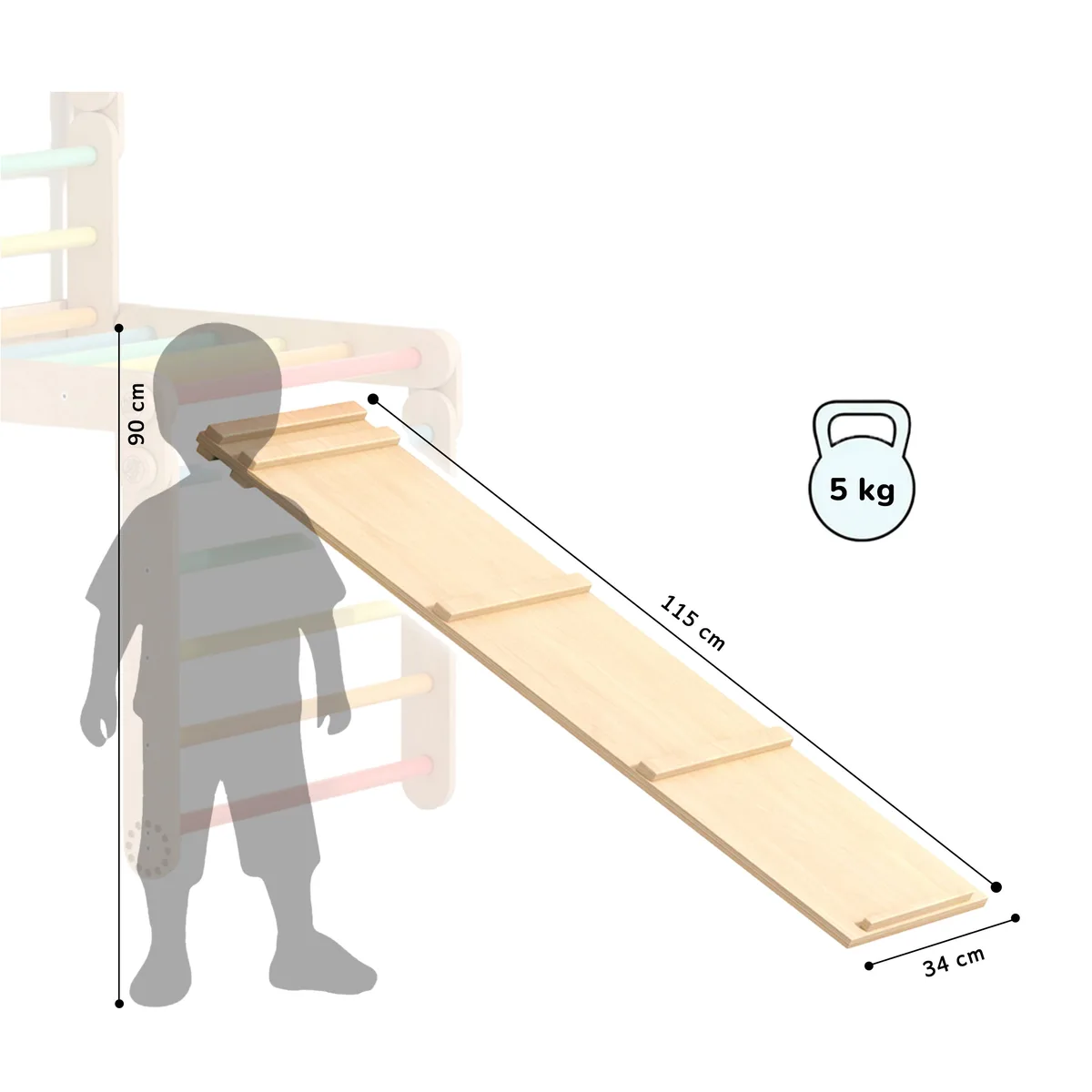 BusyKids Plank 1150 voor Pikler driehoek (glijbaan en klimplank) - 2