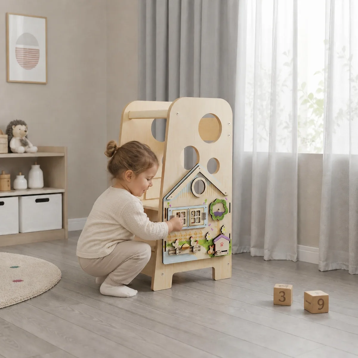 BusyKids Meegroeiende leertoren 3-in-1 (75 cm) - Naturel gelakt - 2