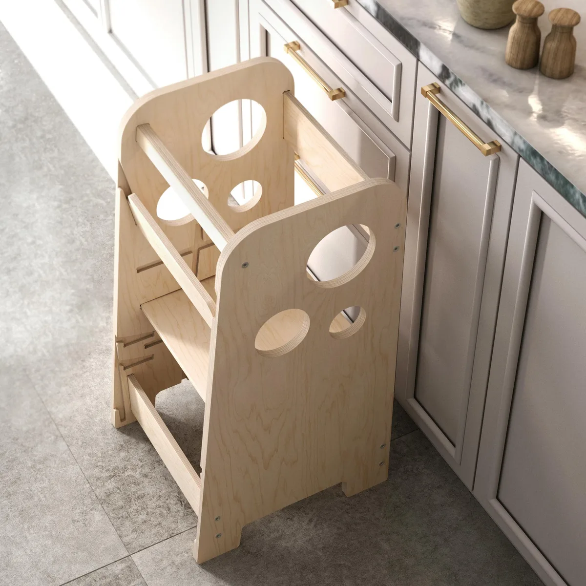 BusyKids Meegroeiende leertoren 3-in-1 (75 cm) - Naturel gelakt - 5