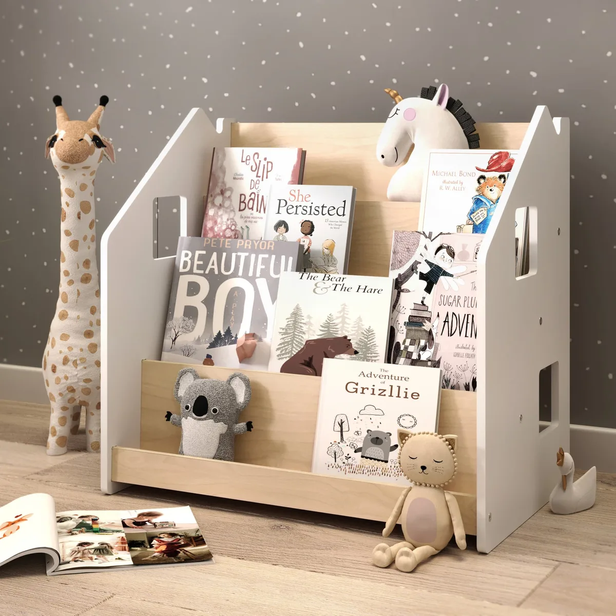 BusyKids Montessori boekenkast - Grijs