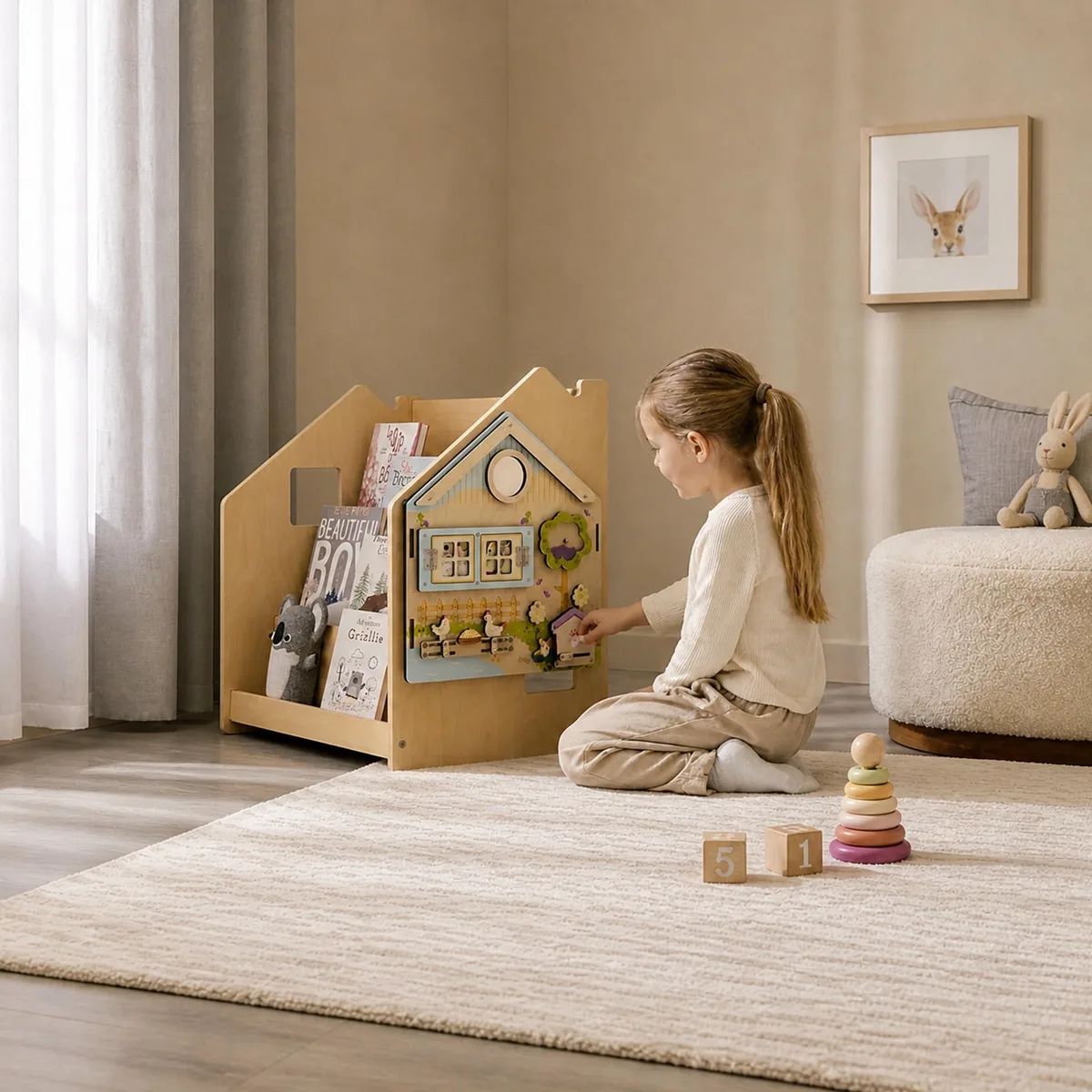 BusyKids Montessori boekenkast - Grijs - 2