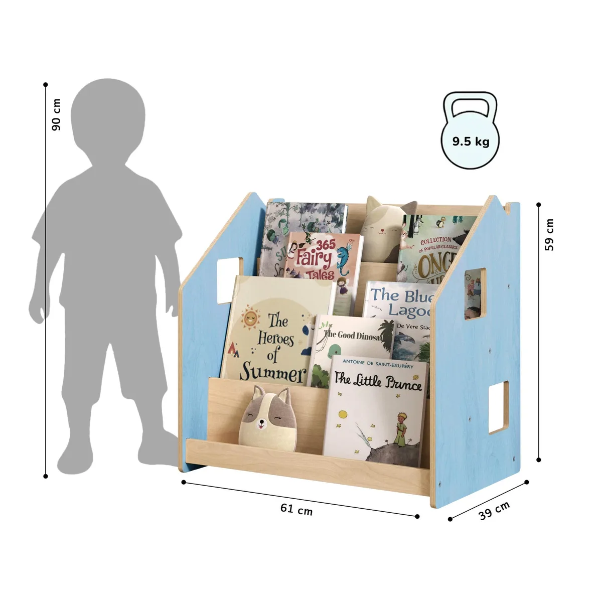 BusyKids Montessori boekenkast - Lichtblauw