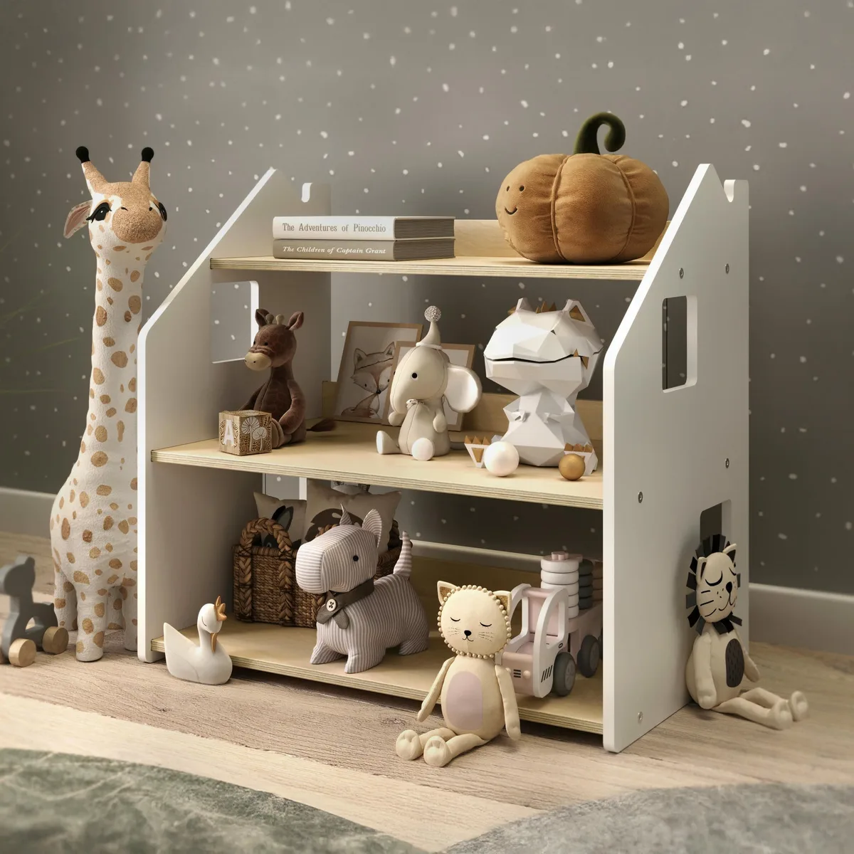 BusyKids Montessori speelgoedkast - Grijs