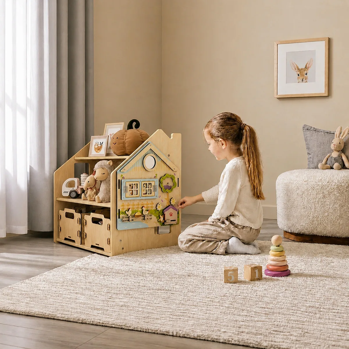BusyKids Montessori speelgoedkast - Roze - 3