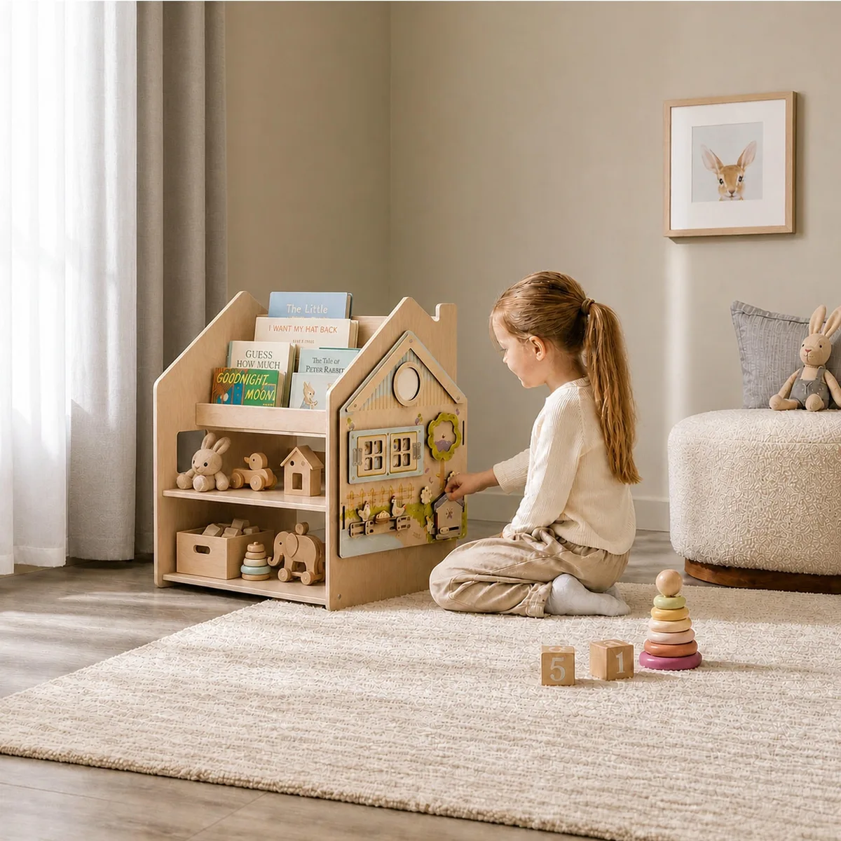 BusyKids Kinderkast 2-in-1 voor boeken en speelgoed - Lichtblauw - 3