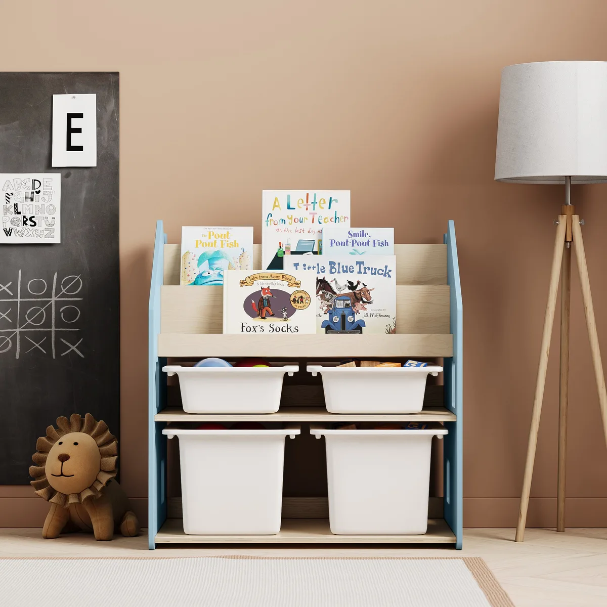 BusyKids Kinderkast 2-in-1 voor boeken en speelgoed - Lichtblauw - 5