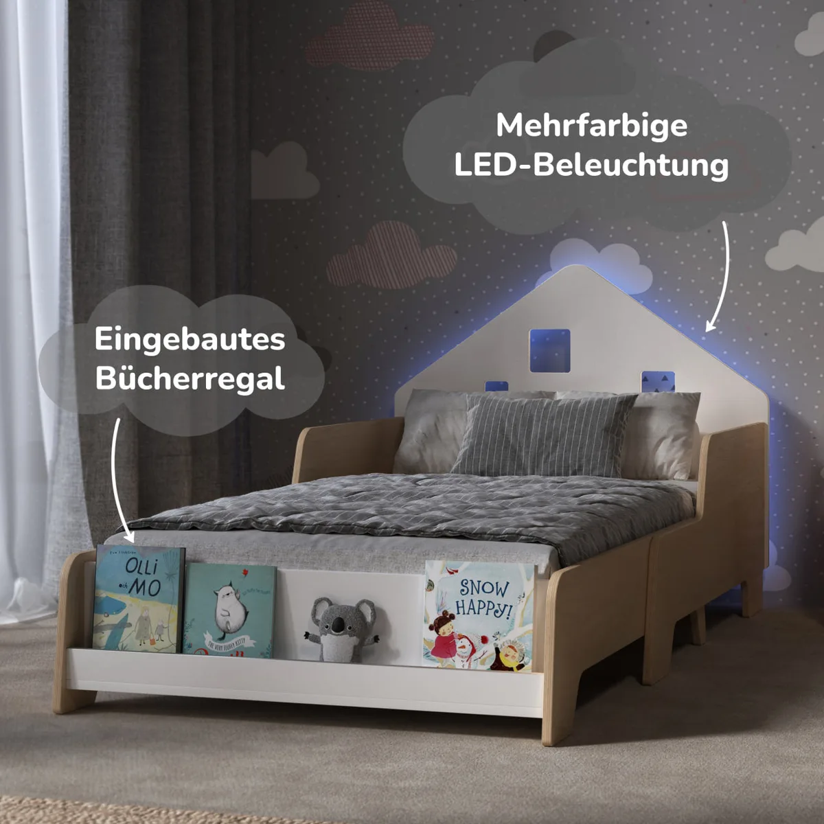 BusyKids Meegroeiend huisbed met LED-verlichting - 4