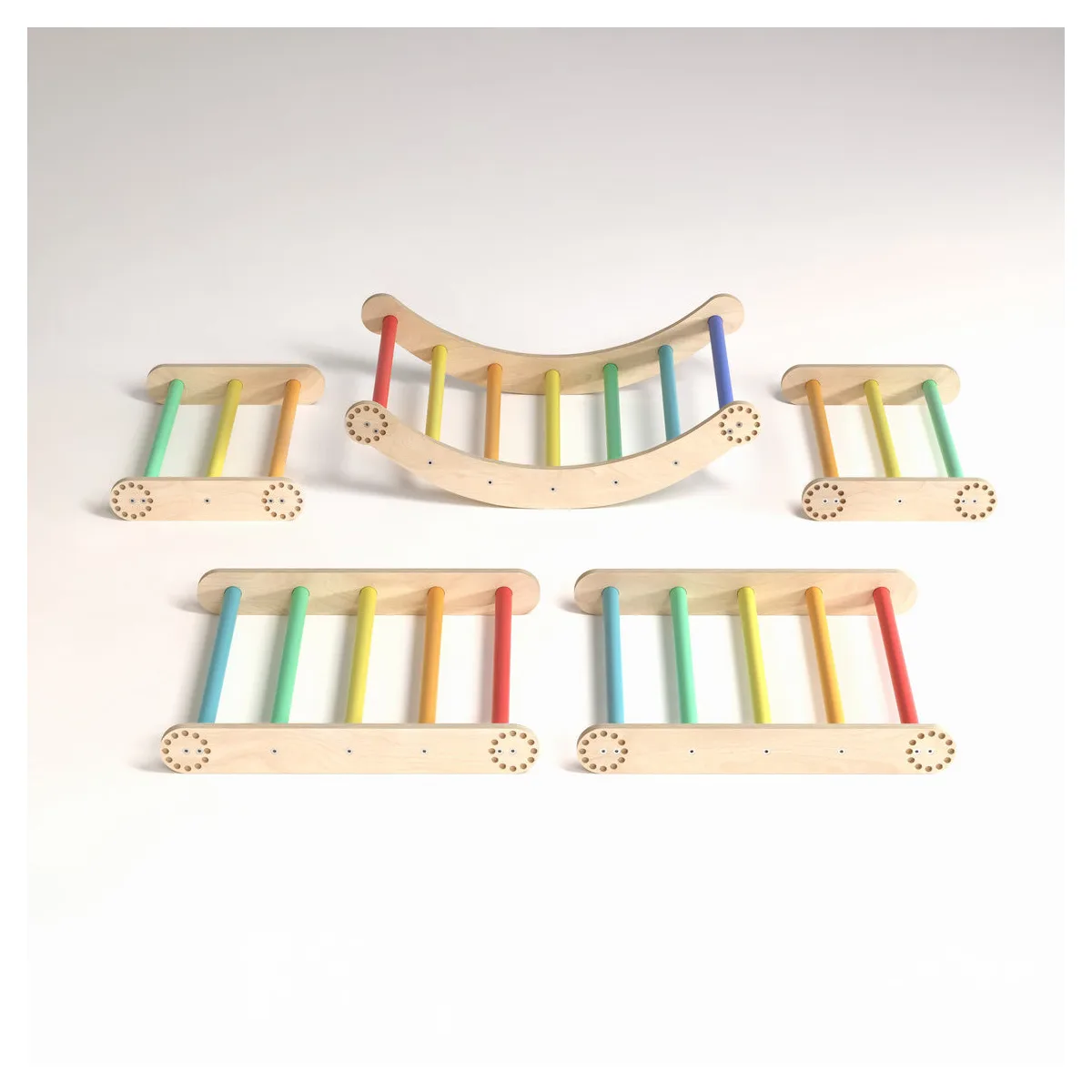 BusyKids Flexi klimrek Set L (klimrek, mini klimrek en boog) - Regenboog - 2