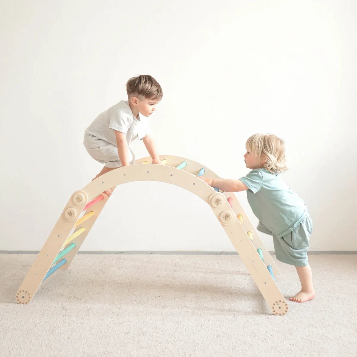 BusyKids Flexi klimrek Set L (klimrek, mini klimrek en boog) - Regenboog - 6