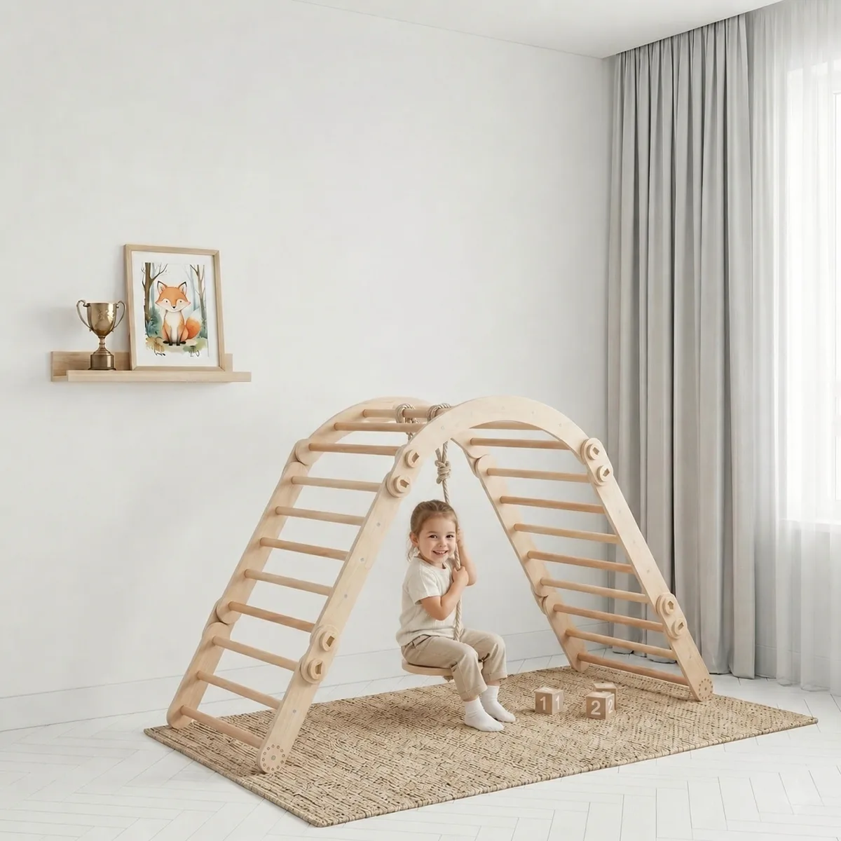 BusyKids Flexi klimrek Set L (klimrek, mini klimrek en boog) - Regenboog - 8