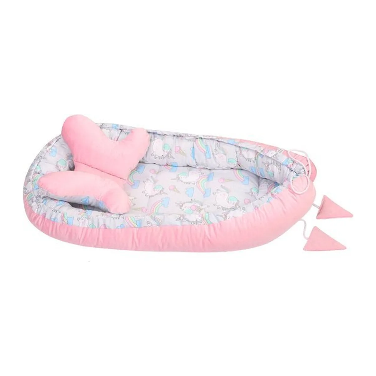 LUXE babynestje cocon unicorn roze GRATIS kussen