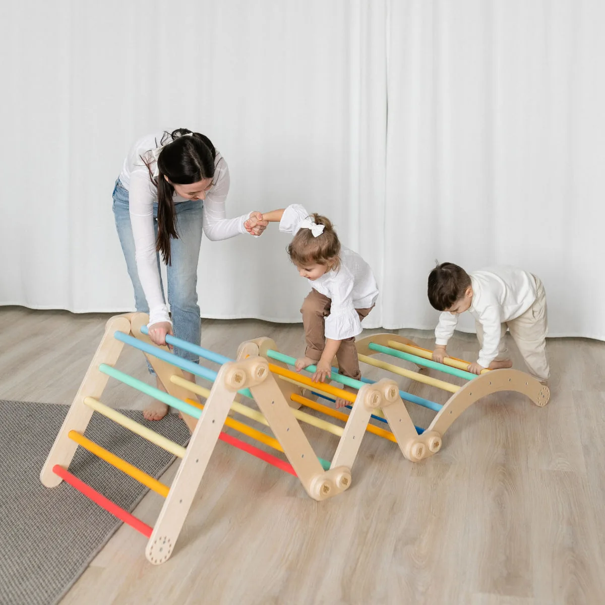 BusyKids Flexi klimrek Set S (klimrek en mini klimrek) - Onbehandeld hout - 5