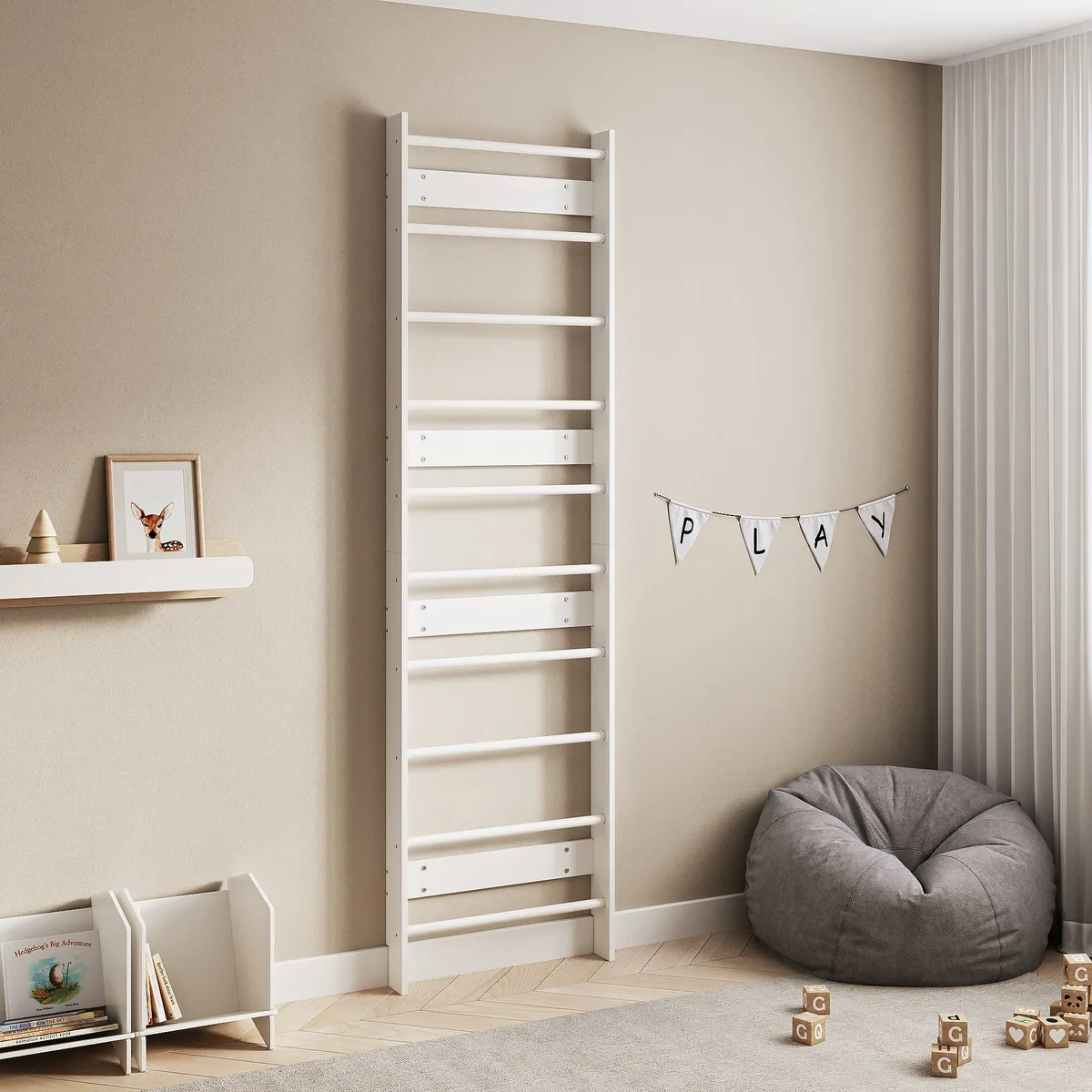 BusyKids EVERGYM Zweedse wand (basismodel) - Wit - 7