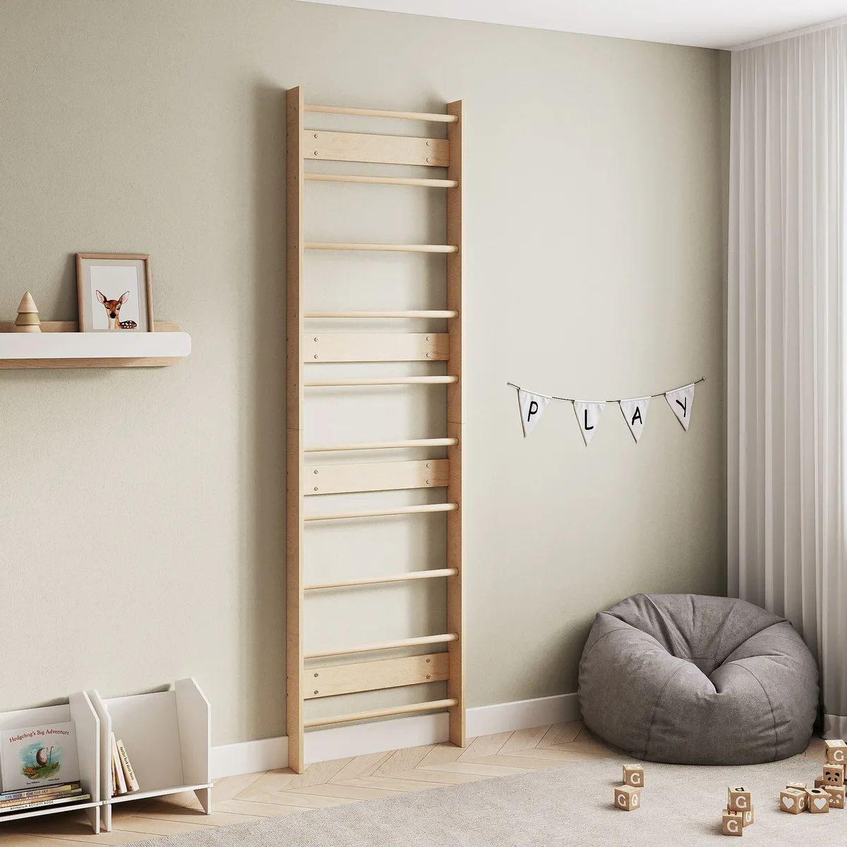 BusyKids EVERGYM Zweedse wand (basismodel) - Zwart
