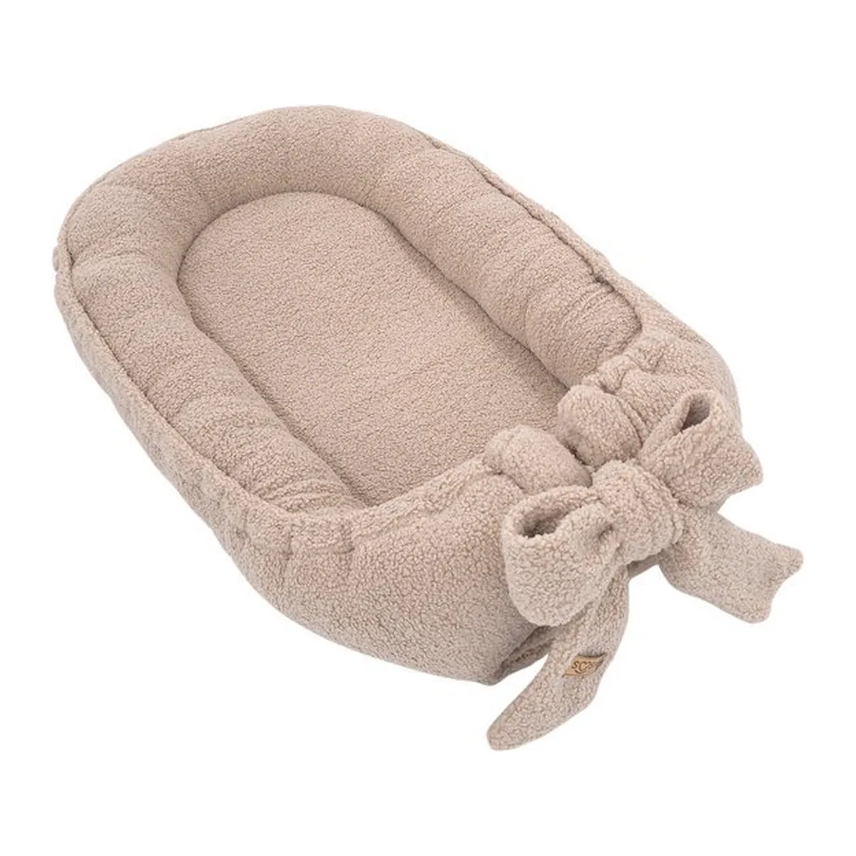 Soosie Teddy Bow Babynestje – Zacht Teddy Babynest met Uitneembaar Matras en Decoratieve Strik – Beige - 8