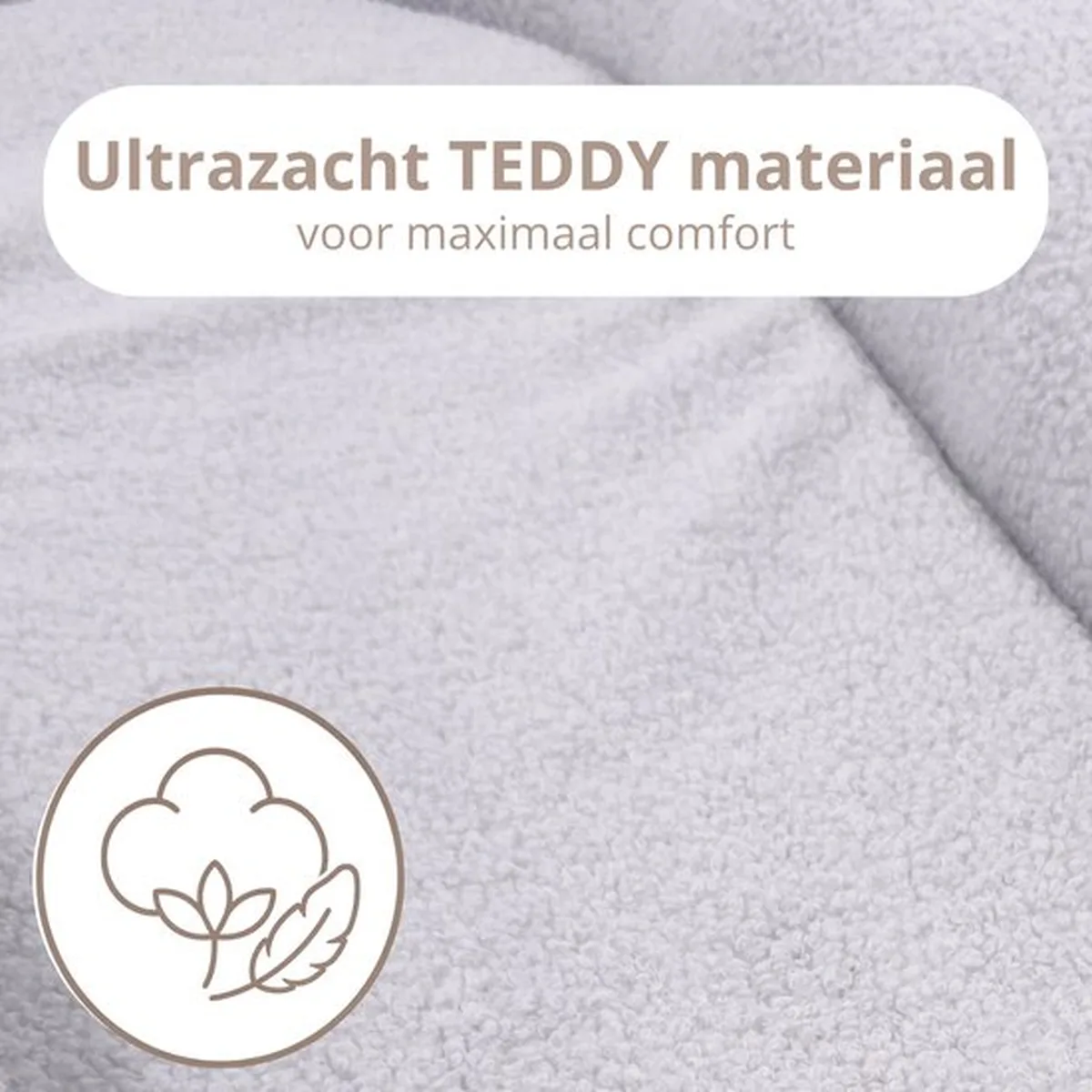 Soosie Teddy Bow Babynestje – Zacht Teddy Babynest met Uitneembaar Matras en Decoratieve Strik – Grijs - 4