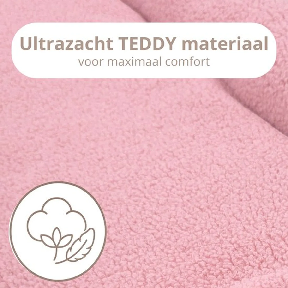 Soosie Teddy Bow Babynestje – Zacht Teddy Babynest met Uitneembaar Matras en Decoratieve Strik – Roze - 5