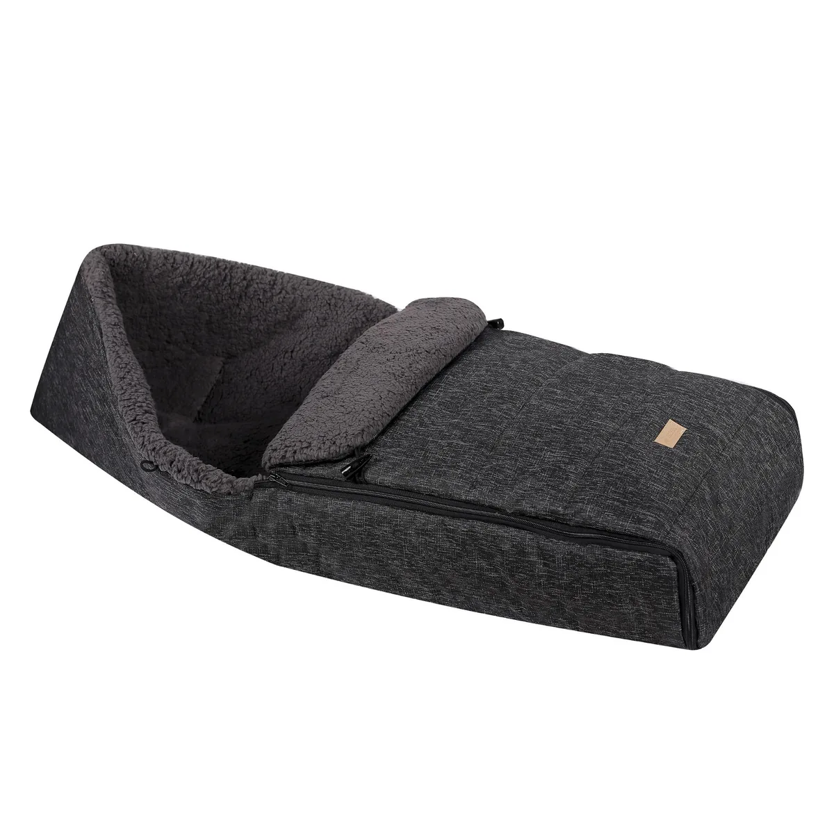 Winterslaapzak / voetenzak - 90/110/120 cm - zwart - Teddy