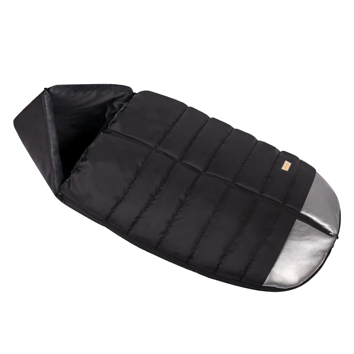 Śpiworek zimowy ciepły do wózka sanek z MUFKĄ mięta TEDDY grafit 90 cm 110 cm 120 cm - 2