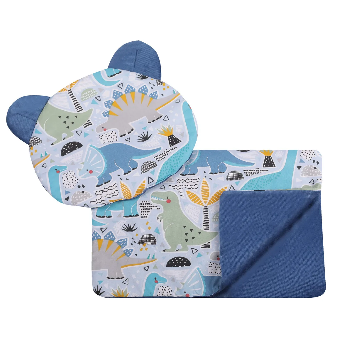 Deken met kussen - maten: kocyk 50x75 cm podusia 25x35 cm, kocyk 75x100 cm podusia 30x40 cm - blauw - Velvet (2)