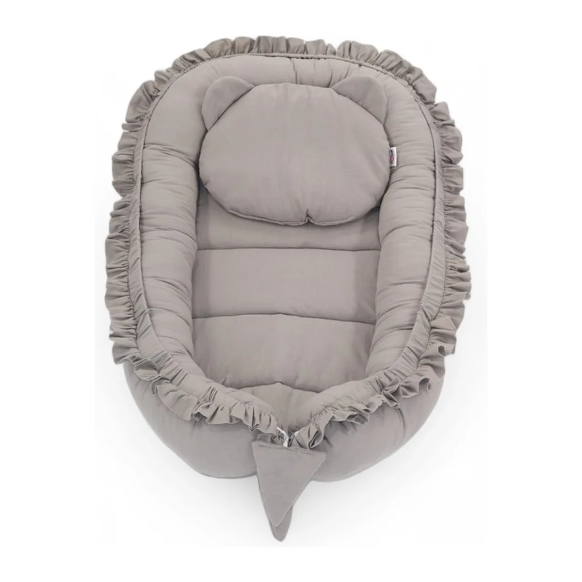 Babynestje - FRILL - Babynest SET met kussen - Grijs - 6