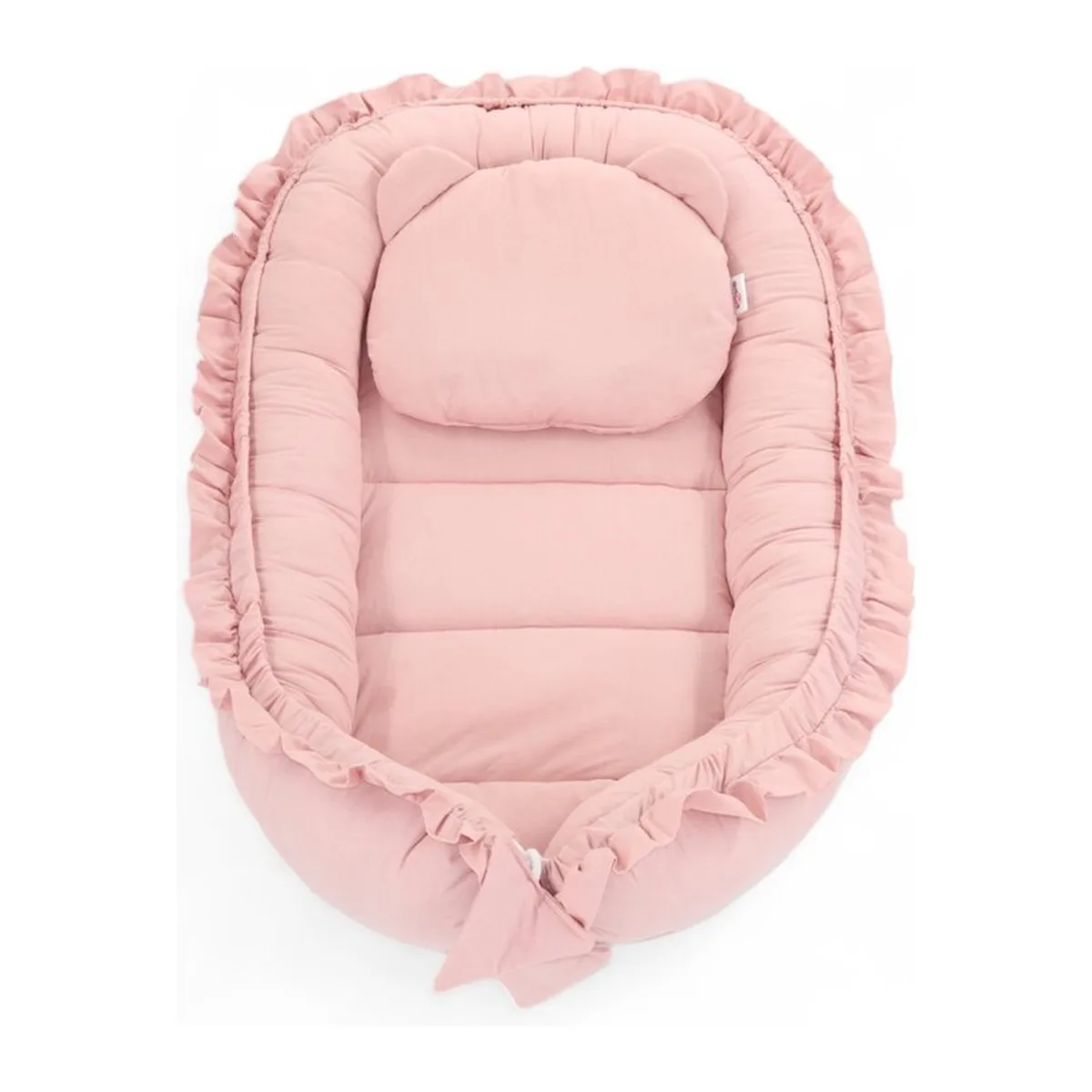 Babynestje - FRILL - Babynest SET met kussen - Roze - 6