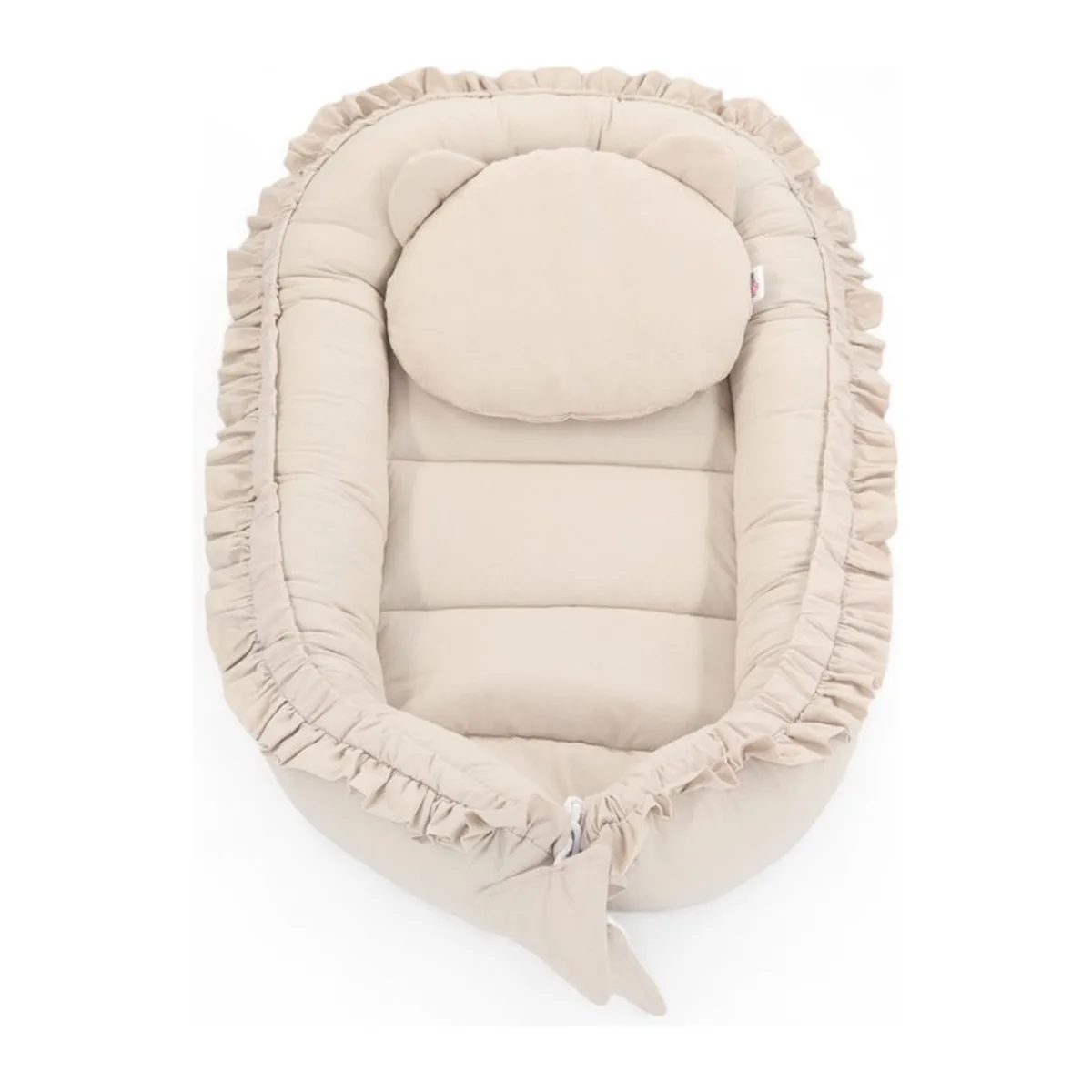 Babynestje - FRILL - Babynest SET met kussen - Beige - 8